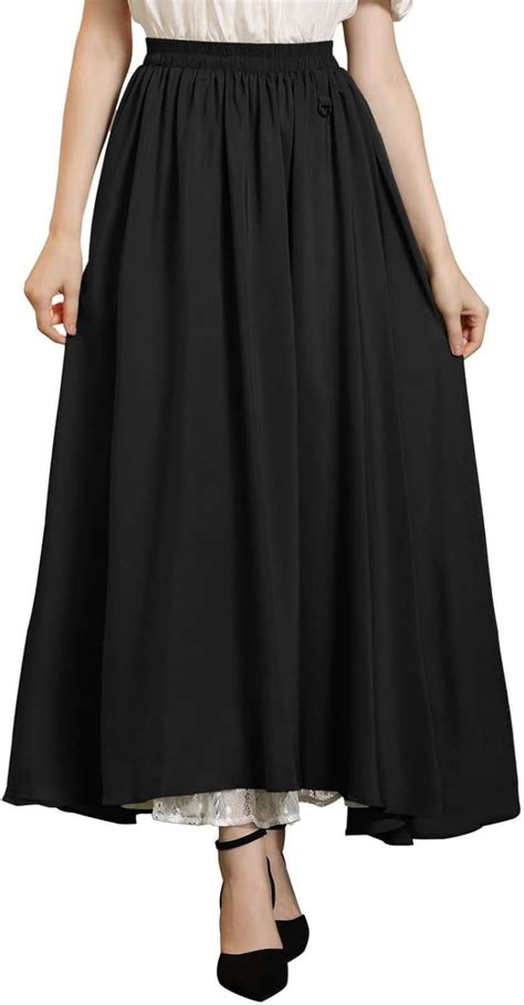 Buy Scarlet Darkness Women's 2023 Maxi Long Skirts Elastic Waist Double ...