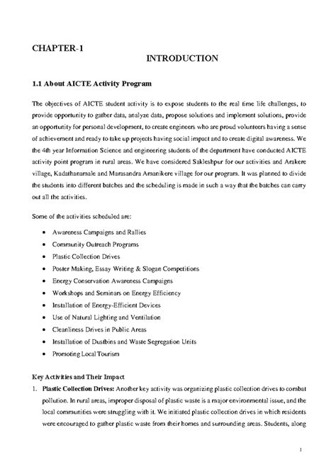AICTE Activity Program Report: Community Engagement & Sustainability ...