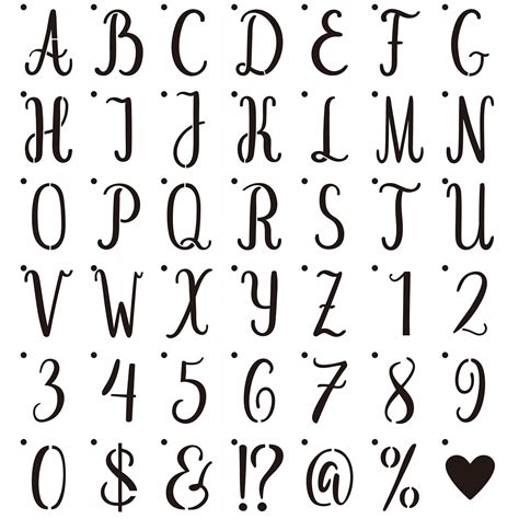 HASTHIP Alphabet Letter Stencils for DIY Painting with 42Pcs Interlock ...