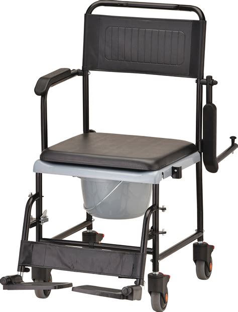 DROP ARM COMMODE TRANSPORT CHAIR WITH WHEELS - Jackson Medical Supply