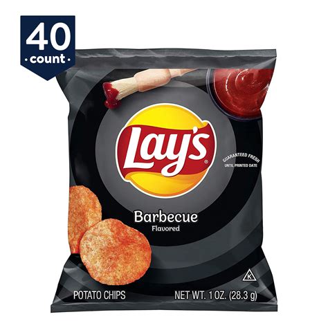 Lay's Potato Chips, Barbecue, 1 oz Bags, 40 Count - Walmart.com ...