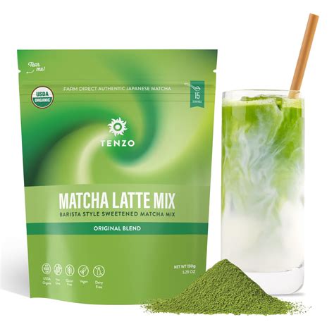 Amazon.com: Tenzo Matcha Green Tea Powder, Organic Cafe Sweetened ...