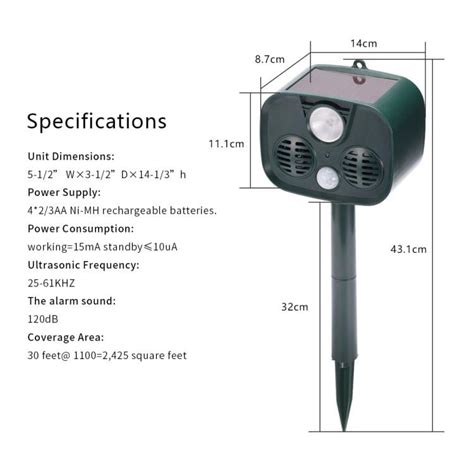 Solar Animal Drive Waterproof PIR Sensor Outdoor Garden Anti-cat Dog U ...