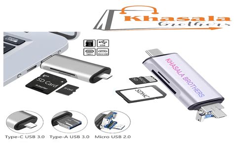 3-in-1 USB 3.0 Card Reader - USB C, Micro USB, SD, SDXC, SDHC Memory ...