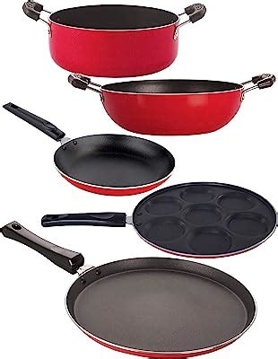 Buy Nirlon Non-Stick Aluminium 4 Piece Gas Compatible Kitchen Essential ...