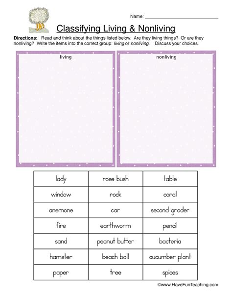 Image result for Classification Living Things Worksheet