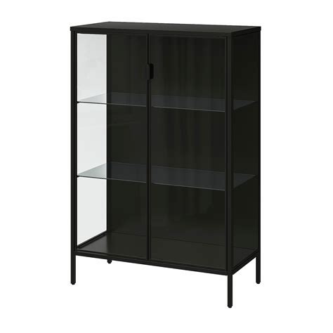 RUDSTA glass-door cabinet, anthracite, 80x37x120 cm (311/2x145/8x471/4 ...