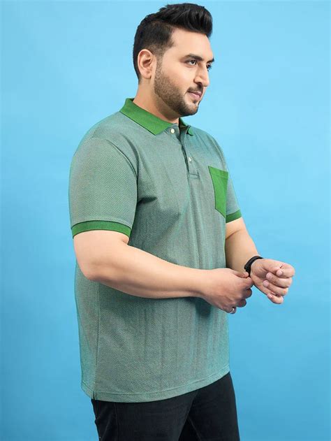 Men Plus Size Tempo Bottle Green Solid Polo Tshirt – bigbanana