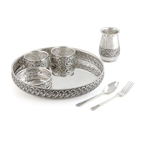 Buy Silver Dinner Sets Online| 92.5 Pure Silver – Krishna Jewellers