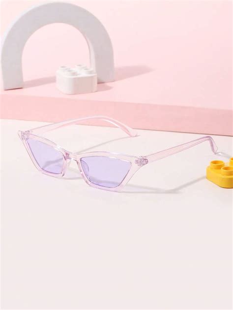 1 Pc Teen Cat Eye Acrylic Full Frame Sunglasses, Light Luxury Casual ...