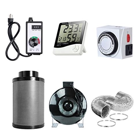 Buy PrimeGarden 6'' Inline Fan Carbon Filter Ducting Combo + Variable ...