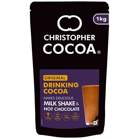 Christopher Cocoa, Drinking Chocolate Cocoa Powder, Dark No Sugar, 1kg ...