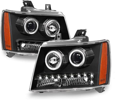 Buy ACANII - For Black 2007-2013 Chevy Suburban Tahoe Avalanche LED DRL ...
