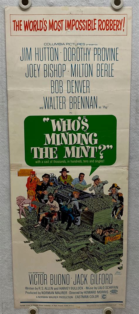 1967 Who's Minding the Mint? Insert 14 x 36 Movie Poster Jim Hutton ...