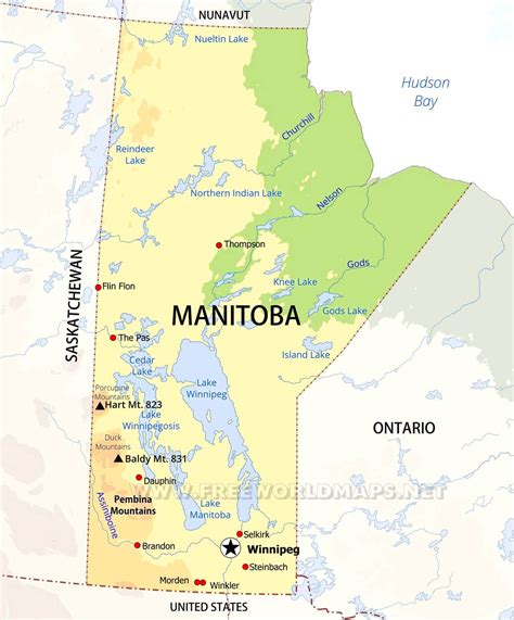 Map Of Manitoba: Manitoba Map With Cities – BANF