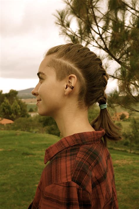 women's hair, sidecut, undercut, shaved head, sides, woman long hair ...
