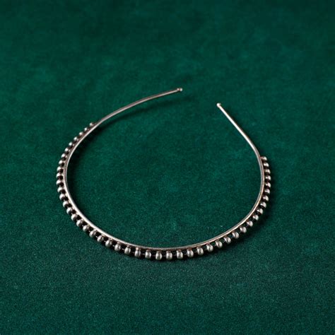 Antique Silver Finish Oxidised Brass Base Hair Band