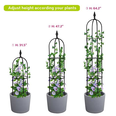 Buy Arttoreal 6.2ft Garden Obelisk Trellis,Lightweight Rustproof ...