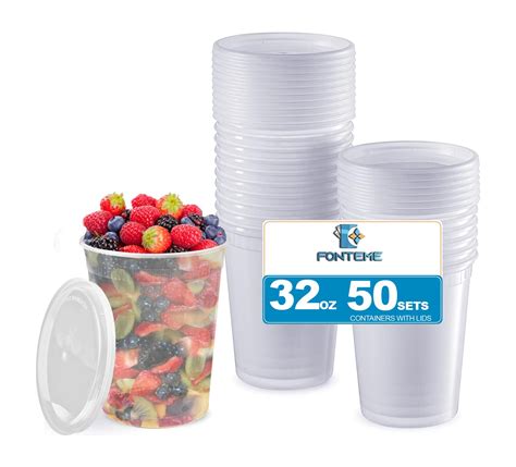 Mua Fonteme 32 oz Deli Plastic Food Storage Containers with Lids – 50 ...