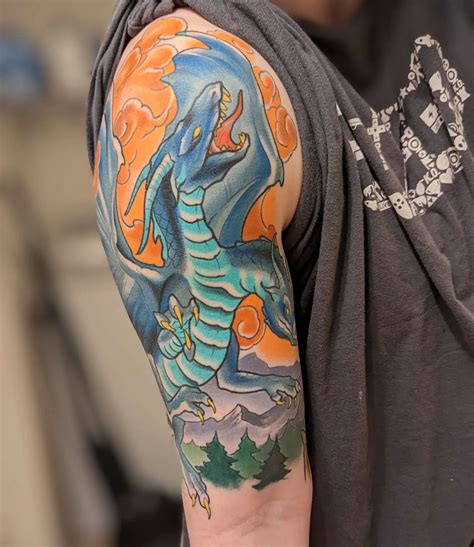 Two Headed Dragon Tattoo Black & Red Dragon By Yuli At VictimsOfInk,