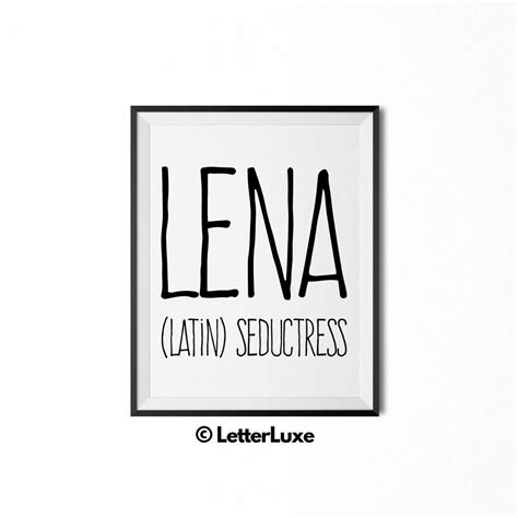 Lena Name Meaning Art - Printable Birthday Gift for Wife, Mom, Woman ...