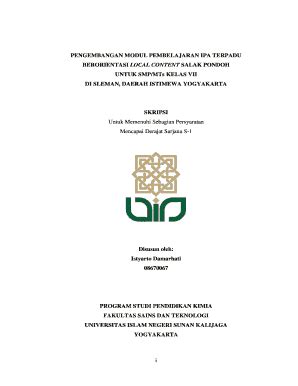 Fillable Online PENGEMBANGAN MODUL PEMBELAJARAN IPA TERPADU ...