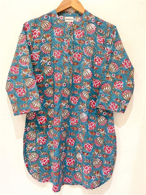 Block Printed Cotton Tunic – Cotton Curio