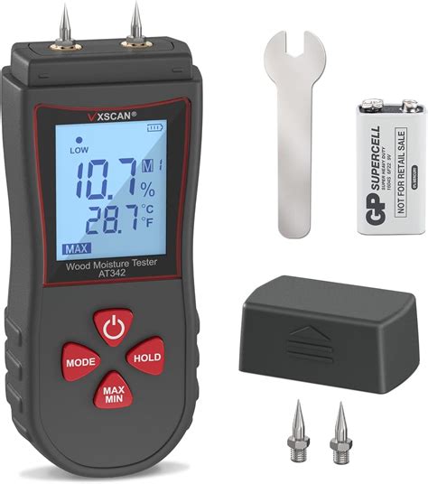 VXSCAN Wood Moisture Meter with LCD Display Wall Moisture Meter Pin ...