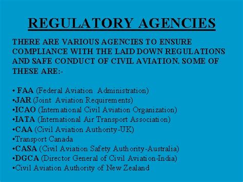 REGULATORY AGENCIES