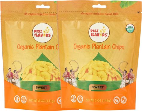 Amazon.com: Desi Flavors Organic Plantain Chips | Kerala Banana Chips ...