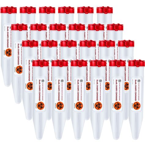 Fabbay 24 Pcs Travel Sharps Container Disposal Transportable Sharps ...