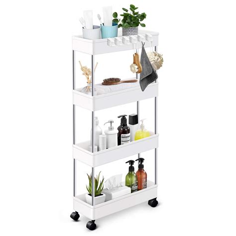 Buy E World | Slim Rolling Storage Cart Kitchen Shelves Organizer With ...