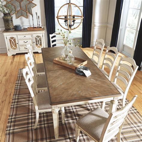 "Ashley Furniture Realyn 96"" Distressed French Country Dining Table ...