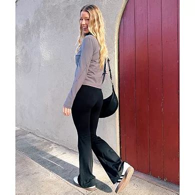 Juniors' SO® Crossover Waistband Flare Legging