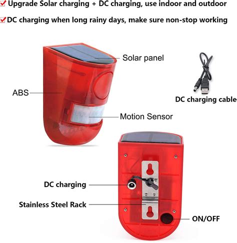 Comboss Solar Sound & Light Alarm: Motion Sensor, 110 dB India | Ubuy