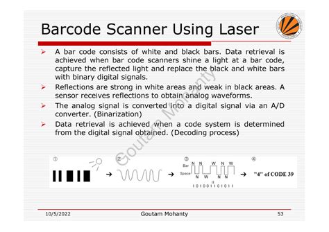Laser 3 - nice topic - Barcode Scanner Using Laser A bar code consists ...