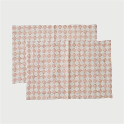 Checker Blush Table Mats | Set of 2 – SanctuaryLiving