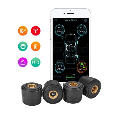 Smart Bluetooth Tire Pressure Monitoring System TPMS Mobile Phone APP ...