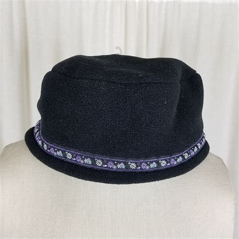 LL Bean Fleece Cossack Pillbox Fleece Winter Hat Beanie Womens M/L ...