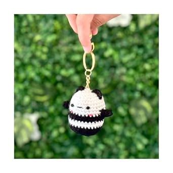 SOE Mini Panda Keychain: Crochet Keychain/Bag charm : Amazon.in: Bags ...