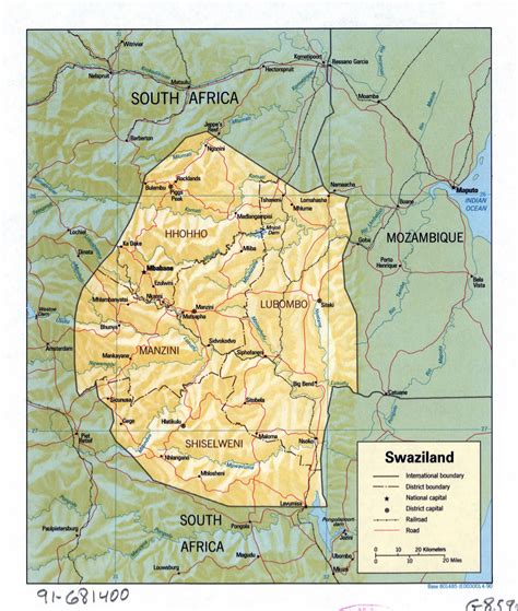 Map Of Swaziland Africa