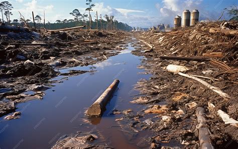 Premium AI Image | Capturing Environmental Impact A Stark Photographic Statement