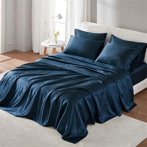 Amazon.com: Madison Park Satin Sheets Full Size, Luxurious Silky Bed ...