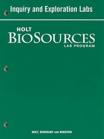 Modern Biology, Grade 9 Inquiry and Exploration Labs Workbook: Holt ...