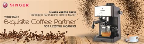 SINGER 800W Espresso & Cappuccino Coffee Maker with Milk Frother