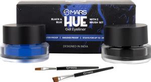 MARS 2 in 1 Black & Blue Water Proof & Smudge Proof 24hrs Gel Eyeliner ...