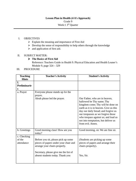 Image result for Introduction of First Aid Lesson Plan