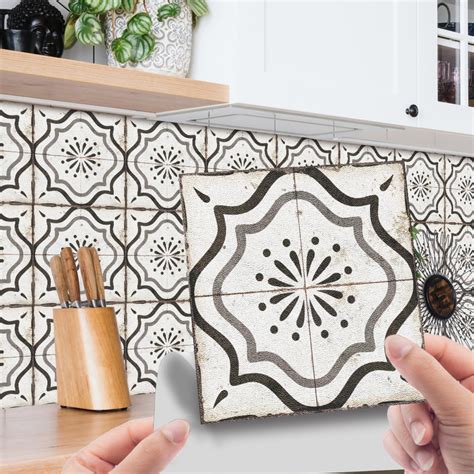 10 PCS Peel and Stick Floor Tile, 6"x6" Vinyl Moroccan Style Floor ...