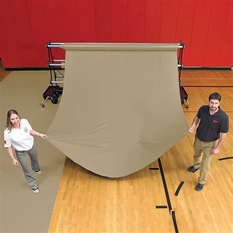 GymGuard 15' x 100' 32oz Heavy-Duty Vinyl Gym Floor Cover - Tan ...