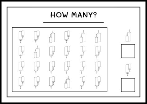 Wie viele Weihnachtskerzen, Spiel für Kinder. Vektorillustration ...